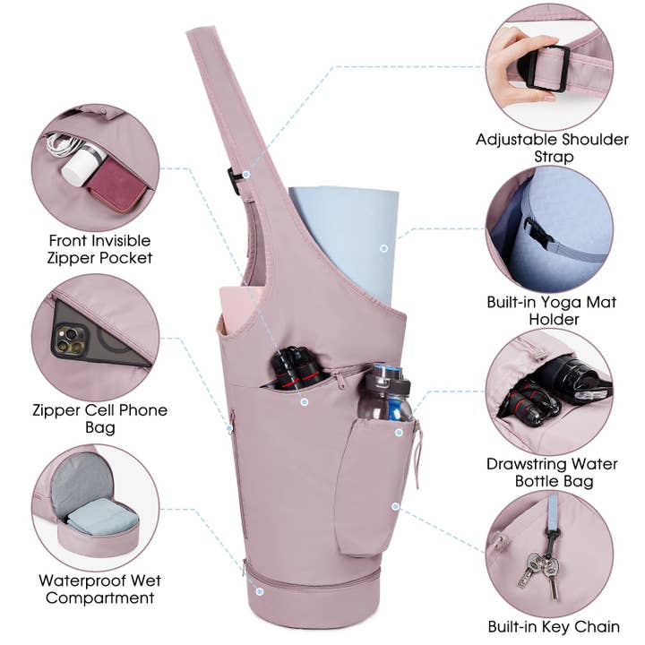 wandf - Wholesale Yoga Bag - Yoga Mat Bag Large Opening Long Tote Yoga Mat Carrier Holder21