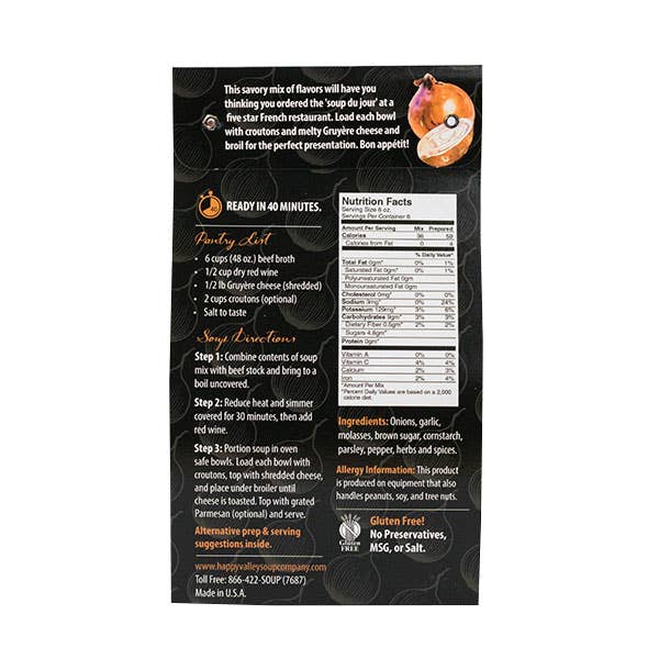 Happy Valley Soup Company - Wholesale Soup - French Onion Soup1