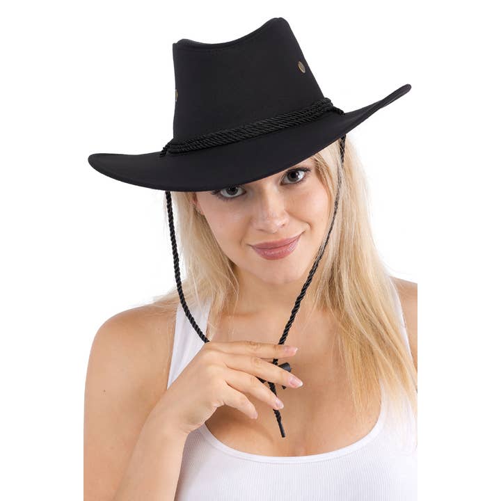 Cap Zone - Wholesale Cowboy Hat - Women's - Classic Faux Nubuck Suede Poly Fabric Western Cowboy Hat