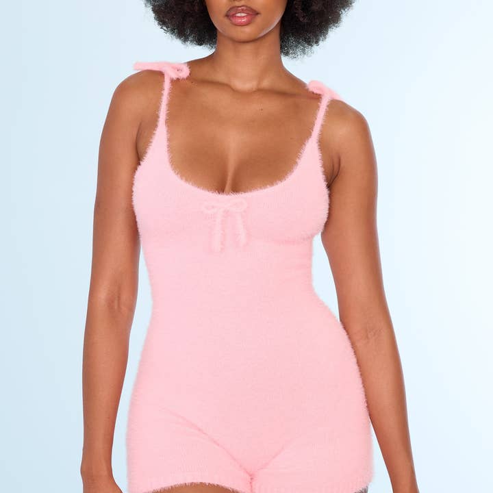 Fuzzy Tank Onesie in Pink and other Purchase Wholesale plus size onesie. Free Returns & Net 60 Terms on Faire trending on Faire.