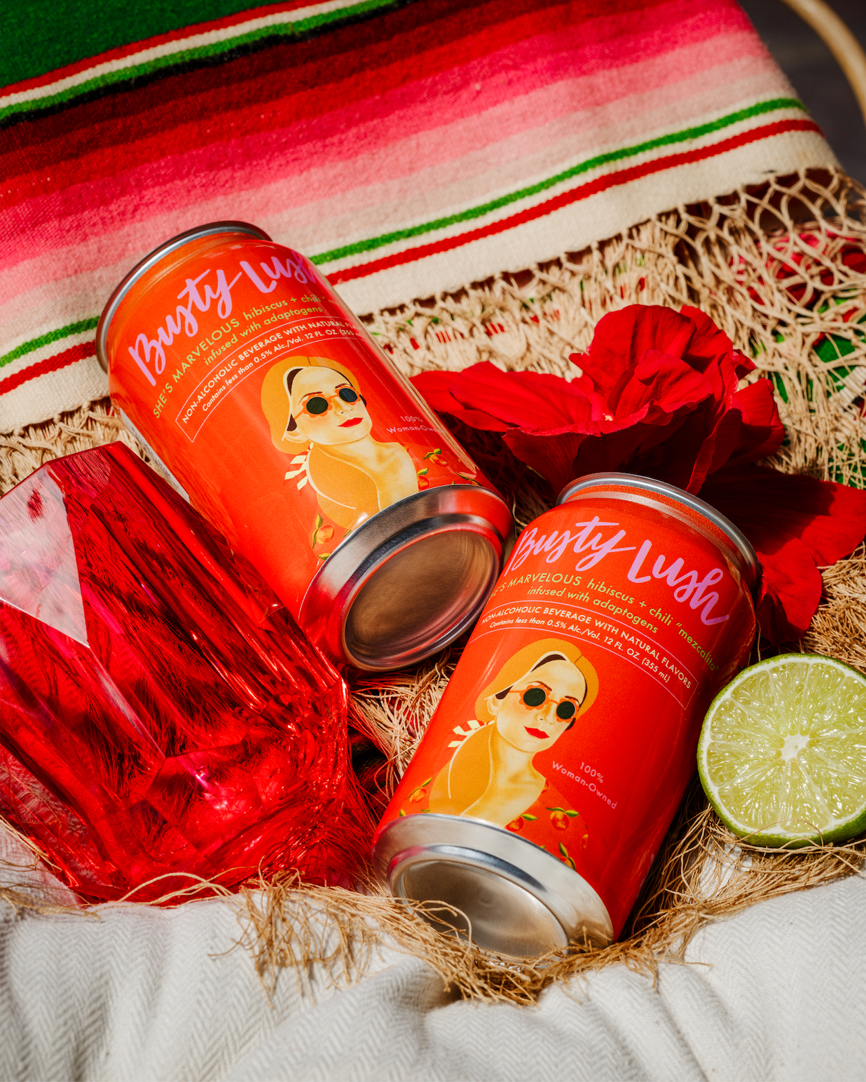 Busty Lush - Wholesale Non-Alcoholic Aperitif/Mocktail - She's Marvelous NA Hibiscus + Chili Mezcalita (4pk boxes)1