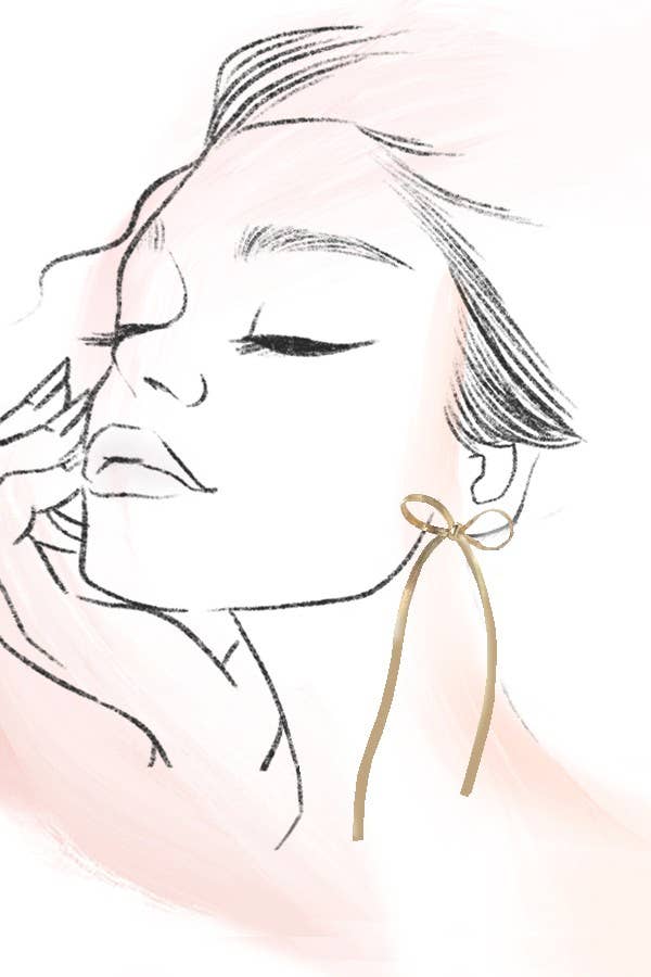 JOSSLYN by wall to wall – Großhandel Ohrhänger – LANGE SCHLEIFENOHRRINGE MIT FISCHGRÄTMUSTER UND SCHLANGENKETTE | 40E2945