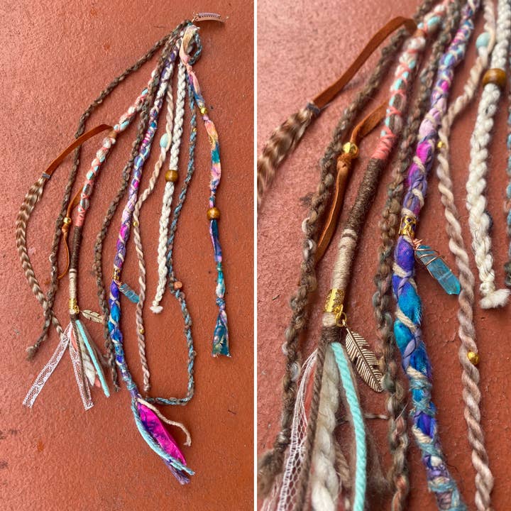 Sea Gypsy Designs - Wholesale Hair Accessories Set - Women's - Bohemian Babe SEA-Gypsy Dread Silks, threads, leather