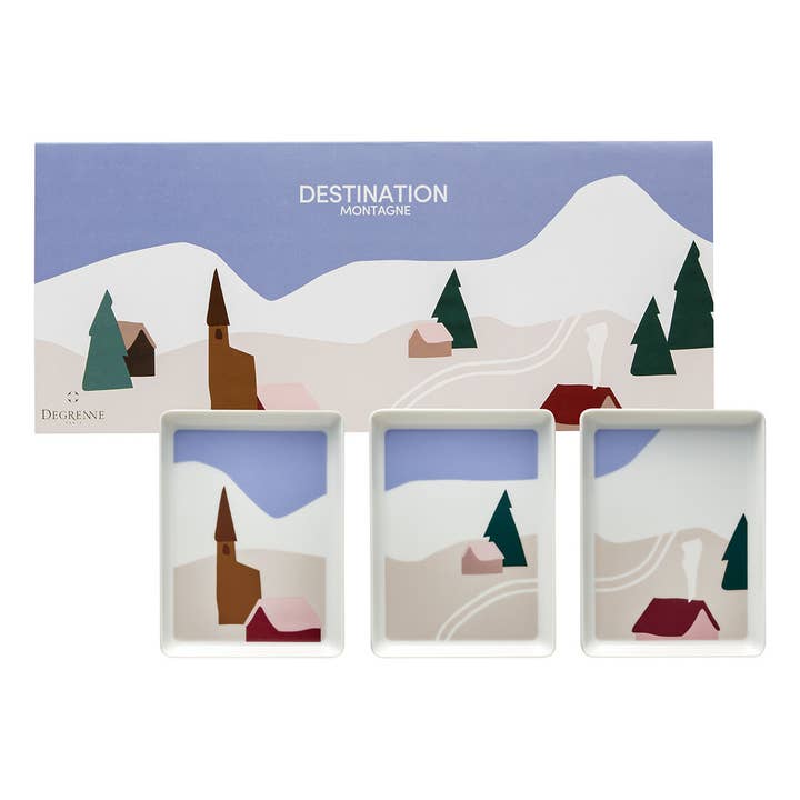 DESTINATION MONTAGNE -Gift Box 3 Small Plates/Trays for wholesale by Degrenne Paris