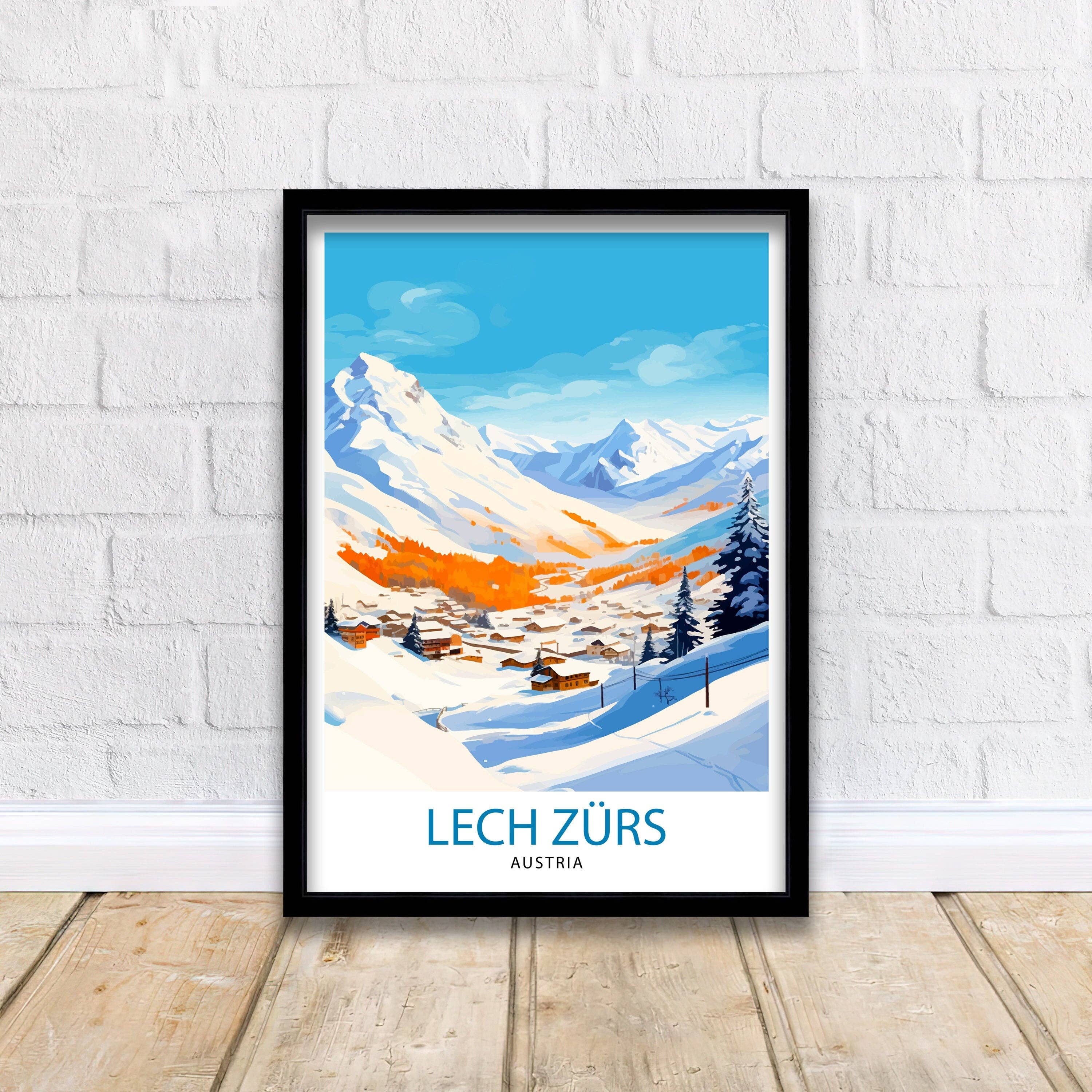InkNPrintz – wholesale Poster – Lech Zurs am Arlberg Austria Travel Poster Skiing