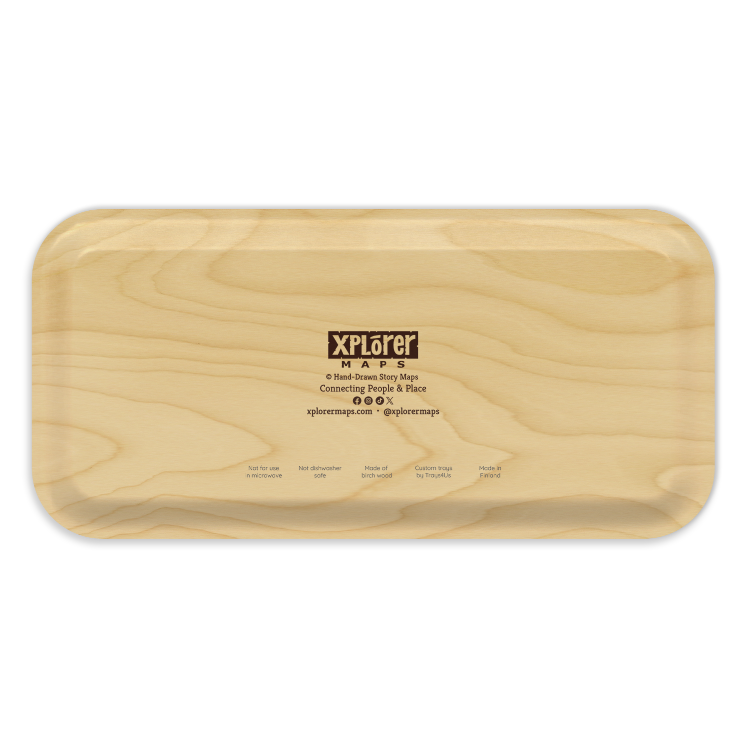 XPLORER MAPS - Wholesale Serving Tray - Adirondacks Map Wooden Serving Tray 8