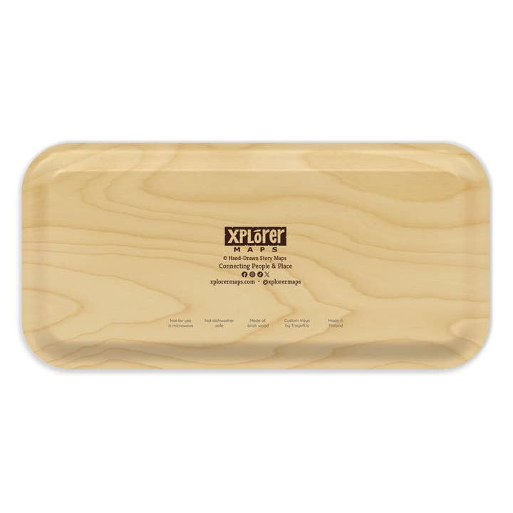 XPLORER MAPS - Wholesale Serving Tray - Adirondacks Map Wooden Serving Tray 8