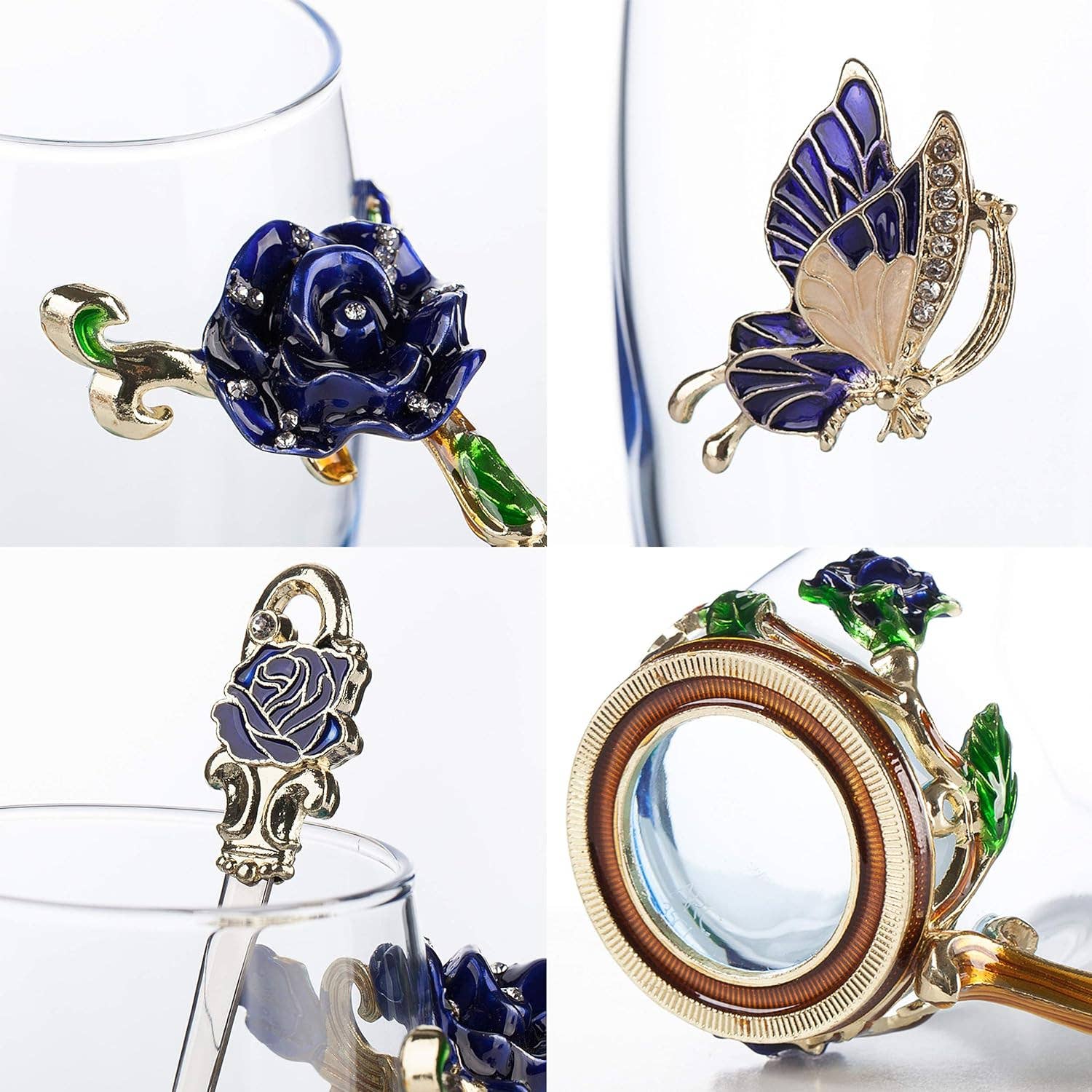 Brew To A Tea – Großhandel Tee-/Kaffeetasse – BTaT Glas-Teetassen-Set mit Blumenmotiv – 2 elegante Tassen3