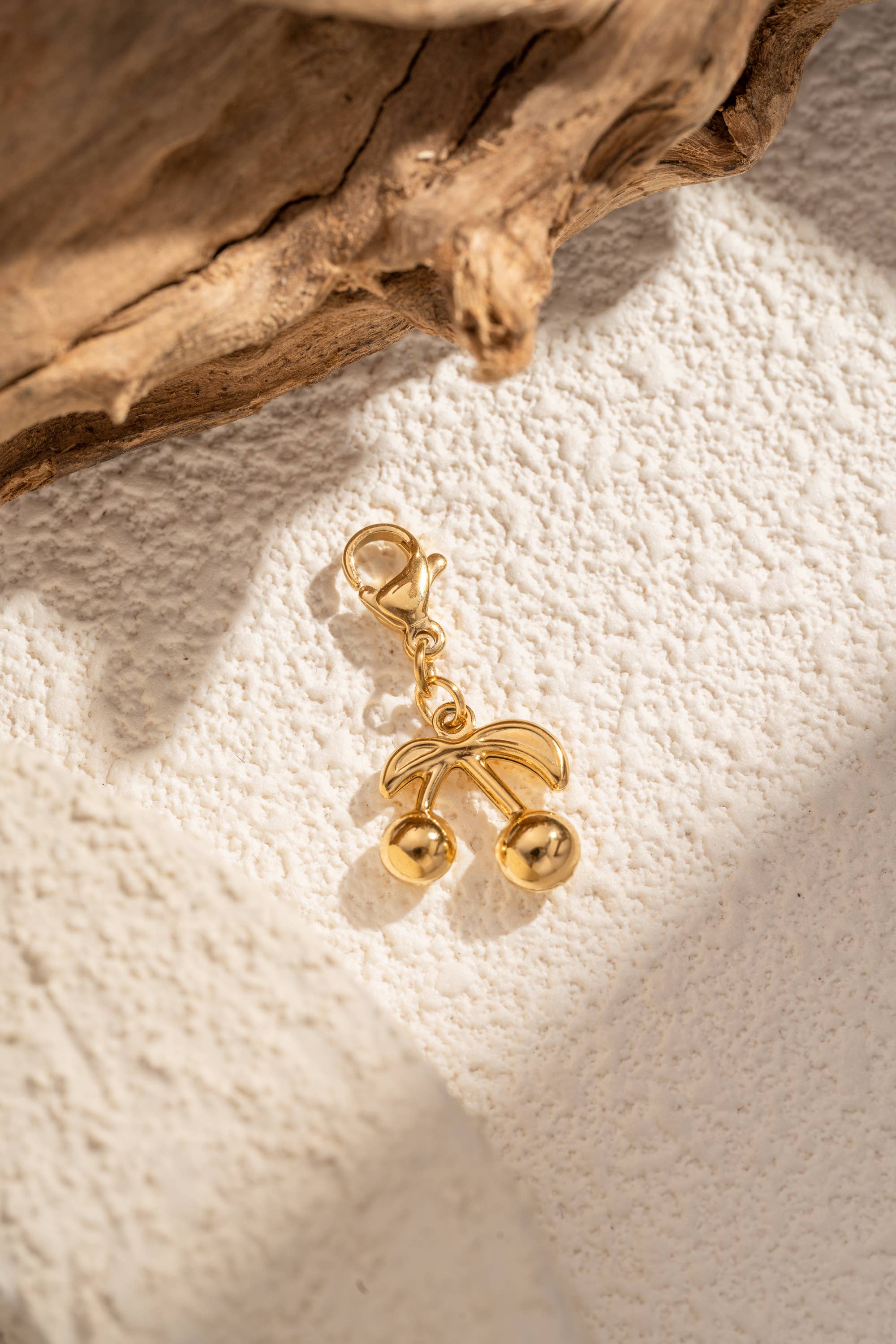 COSMOS - Wholesale Individual Charm/Pendant - Golden cherry charm – women's stainless steel pendant1