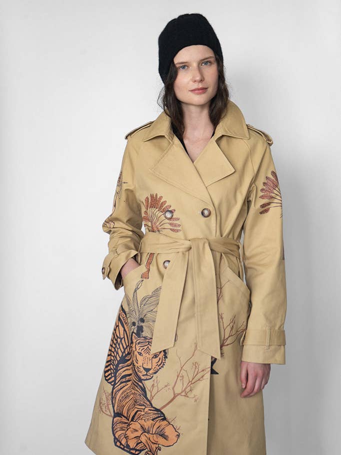 Trench Toile de Jouy Beige para venta al por mayor de Las Sureñas