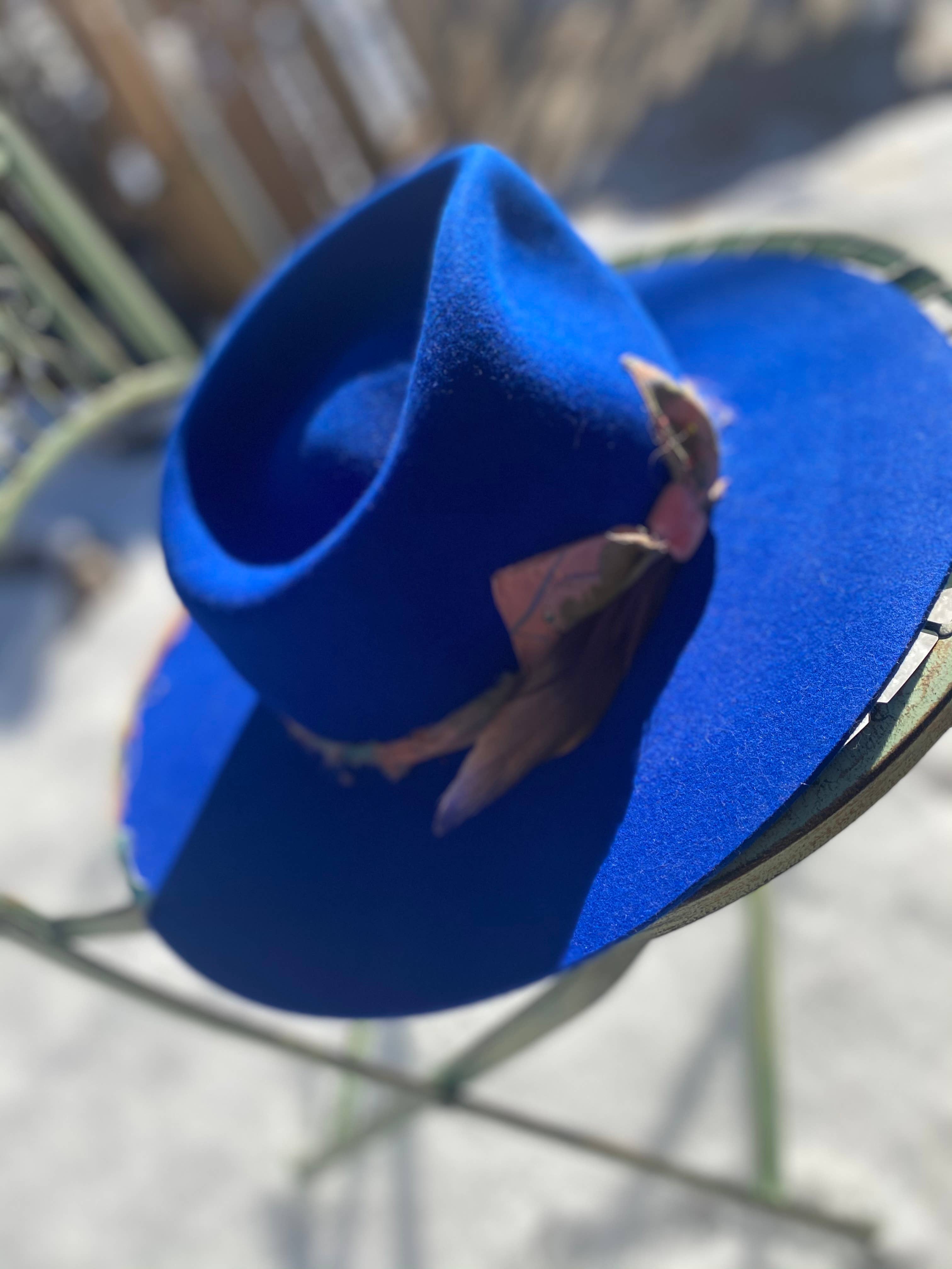 ByVlada - Vendita all'ingrosso Fedora - Donna - Jasper Fedora Blu Reale da Donna in Feltro di Pelo di Coniglio3