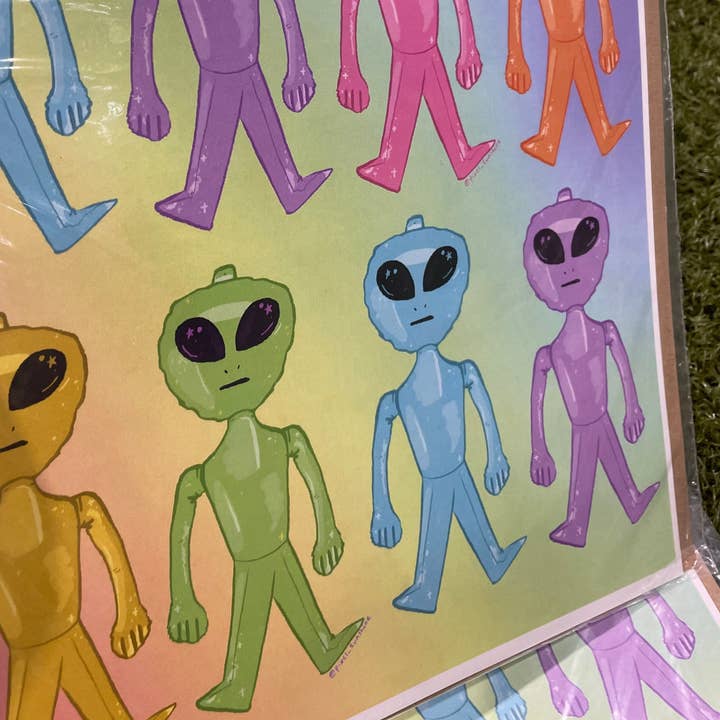 Spring Fox Studios - Wholesale Art Print - Rainbow Carnival Aliens 11x17" art poster print1