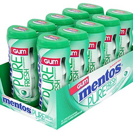 Shop The King - Wholesale Chewing Gum - Mentos Pure Fresh Sugar-Free Chewing Gum Xylitol Spearmint (Bulk Pack of 10)