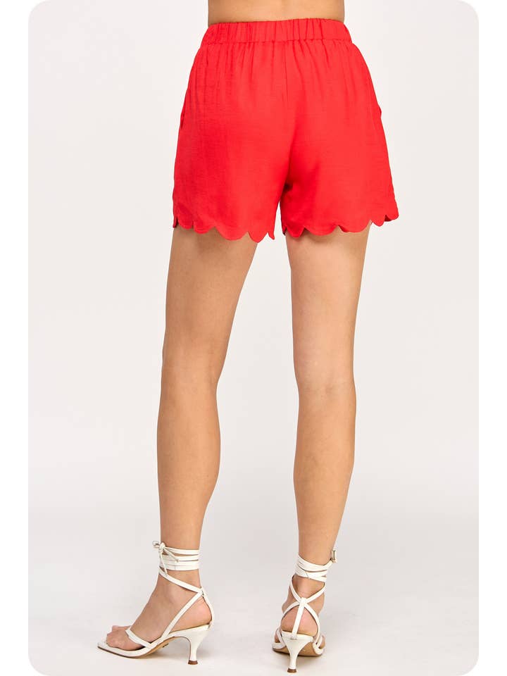 Strut & Bolt - Wholesale Shorts - Women's - Scallop Hem Linen Shorts