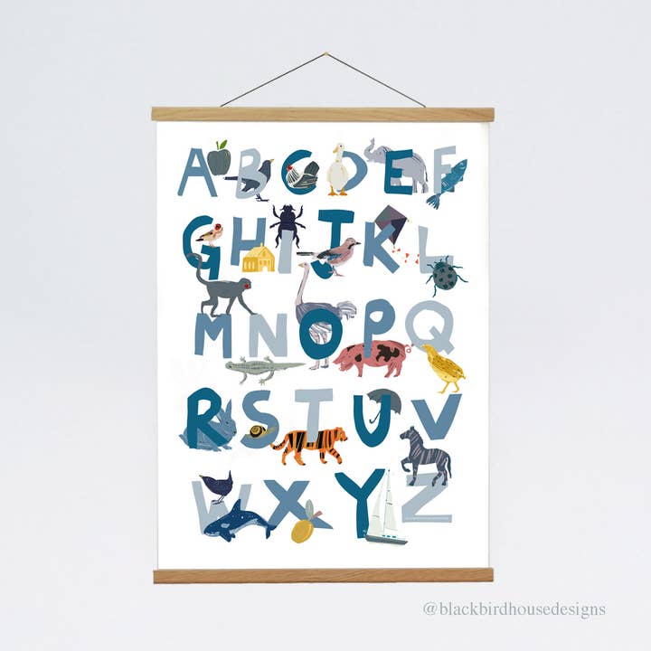 ANIMAL ALPHABET ART PRINT for wholesale by BLACKBIRD HOUSE