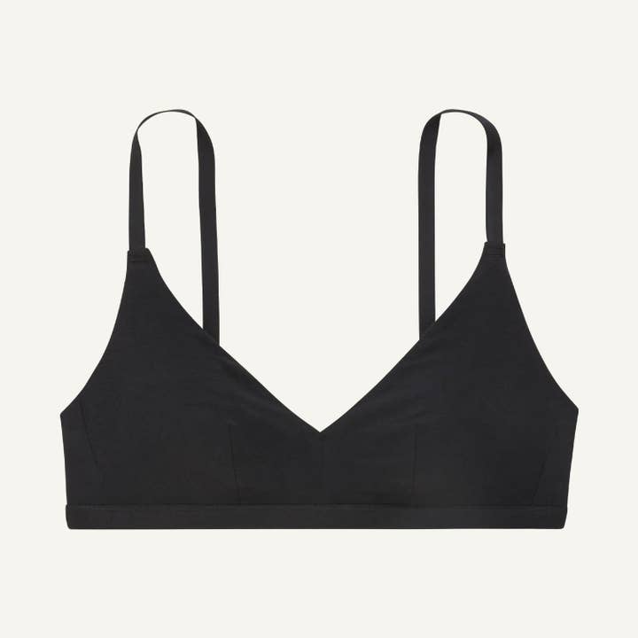 Midnight Moon Women's Organic Cotton Triangle Bralette in Carbon for wholesale on Faire