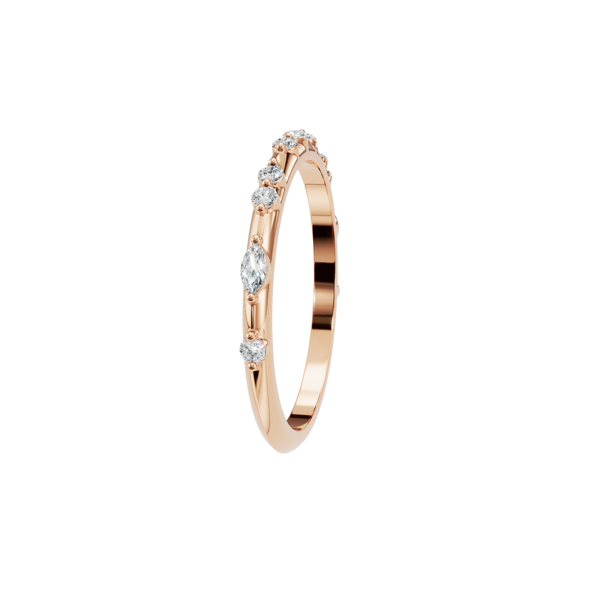 PureYou Jewelry - Vente Alliances/bagues de mariage - Bague d'éternité en or 14 carats et diamant, alliance en diamant9