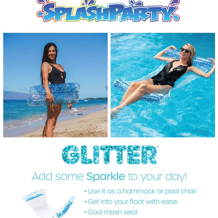 PoolCandy - Wholesale Inflatables - SplashParty Aqua Glitter Pool Hammock