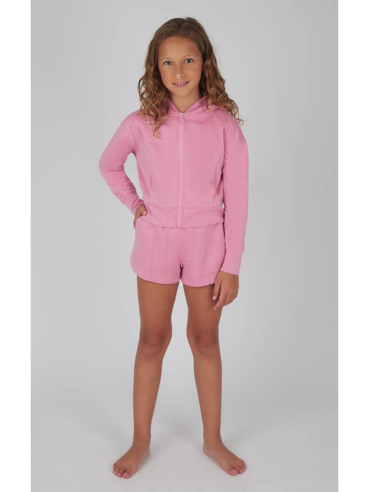 90 Degree by Reflex - Wholesale Top & Pant Set - Kids - Girls Scuba Jacket, Rib Tank, Short - 3 pc SET