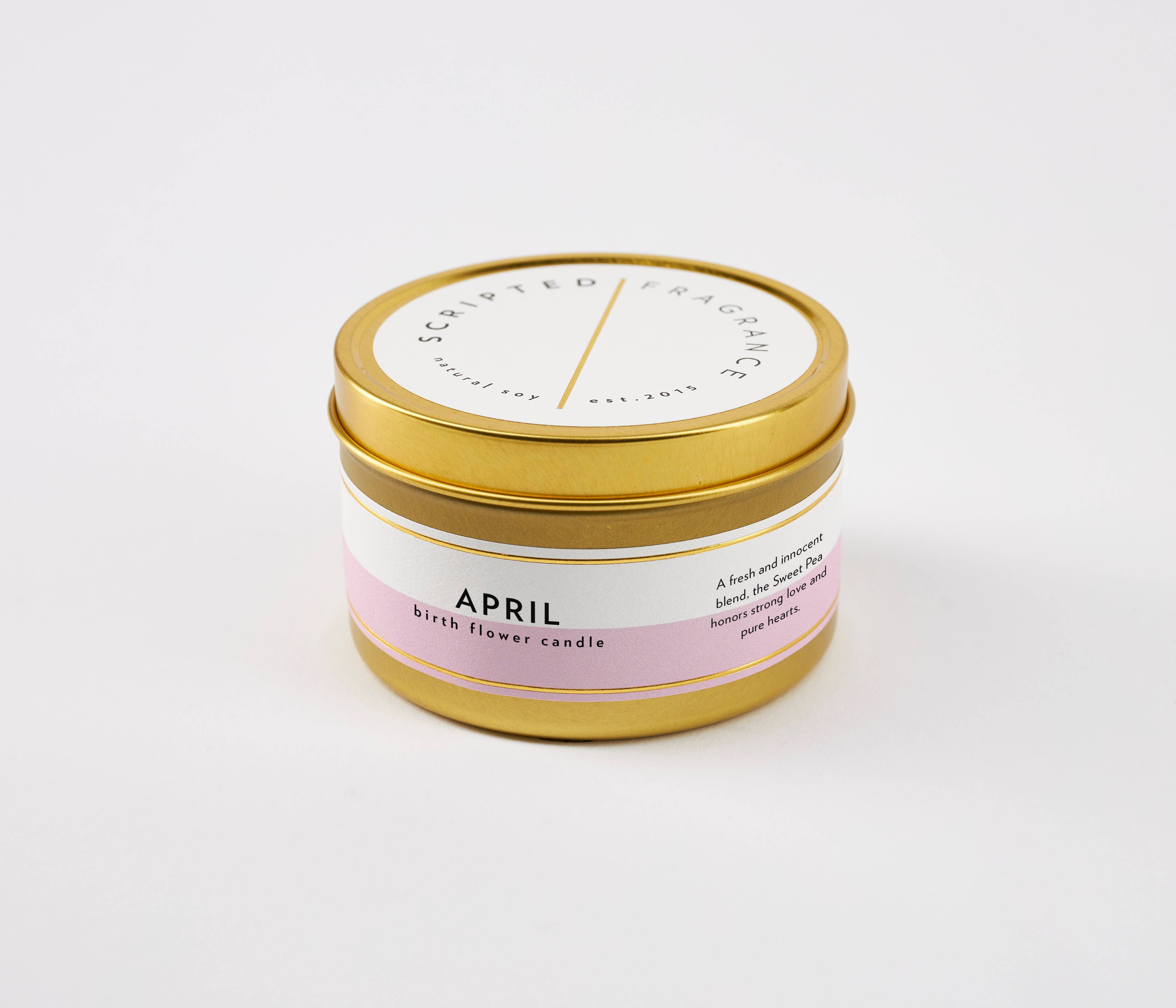 Scripted Fragrance - Wholesale Jar/Filled Candle - April Birth Flower Soy Candle1