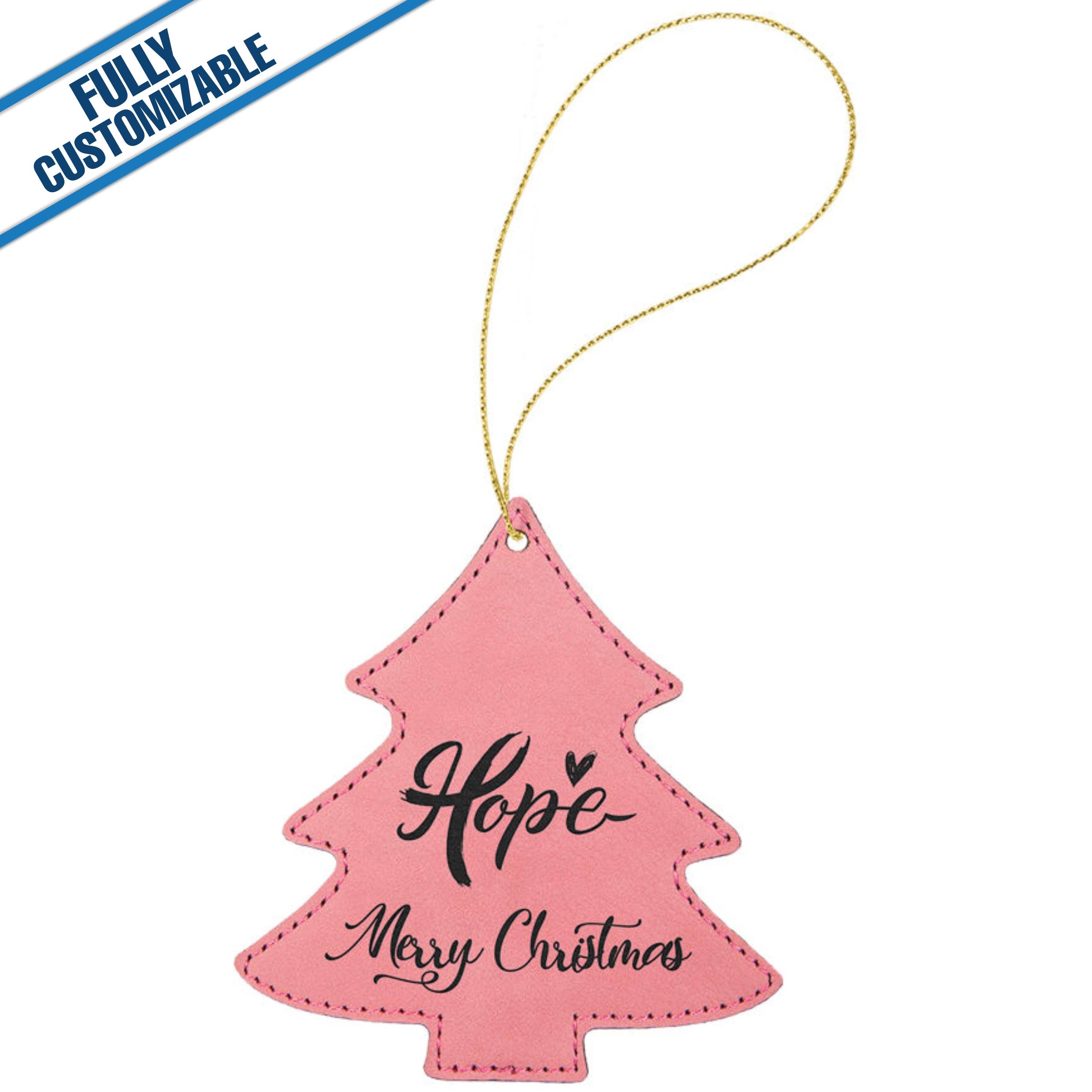 GiftWorksPlus - Wholesale Ornament - Engraved Leatherette Tree Ornament - Fully Customizable5
