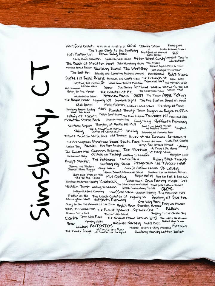 Simsbury Pride Pillow Cover for wholesale by TownieSwag