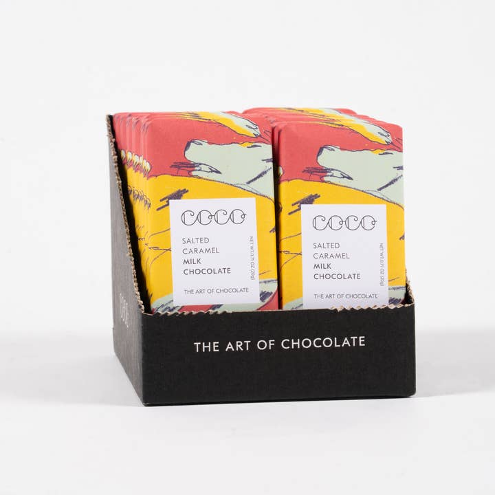 COCO Chocolatier - Wholesale Chocolate Bar - Salted Caramel Milk Mini Chocolate Bar (Pack of 24)