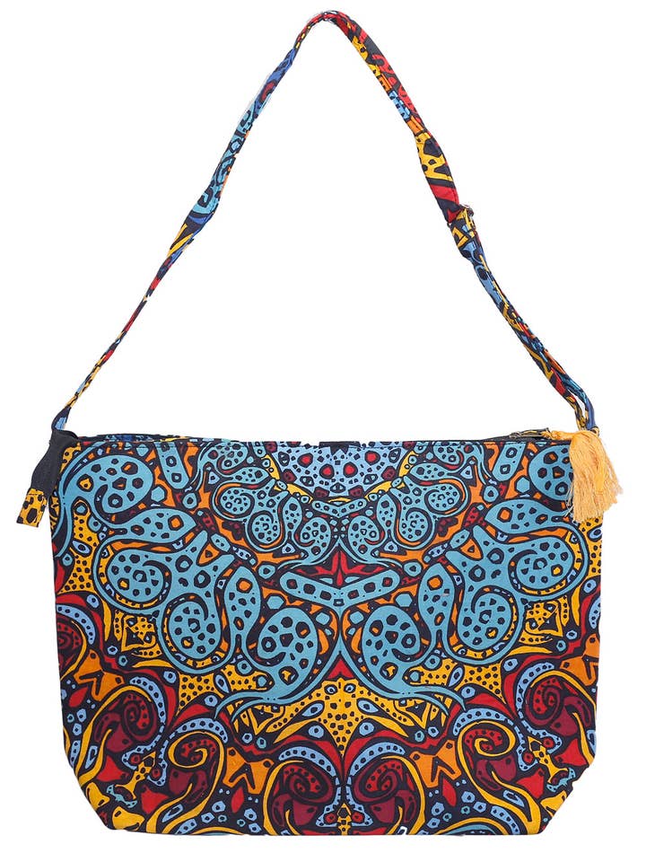 Sac fourre-tout avec bandoulière ajustable Psychedelic Sunburst pour la vente par Sunshine Joy