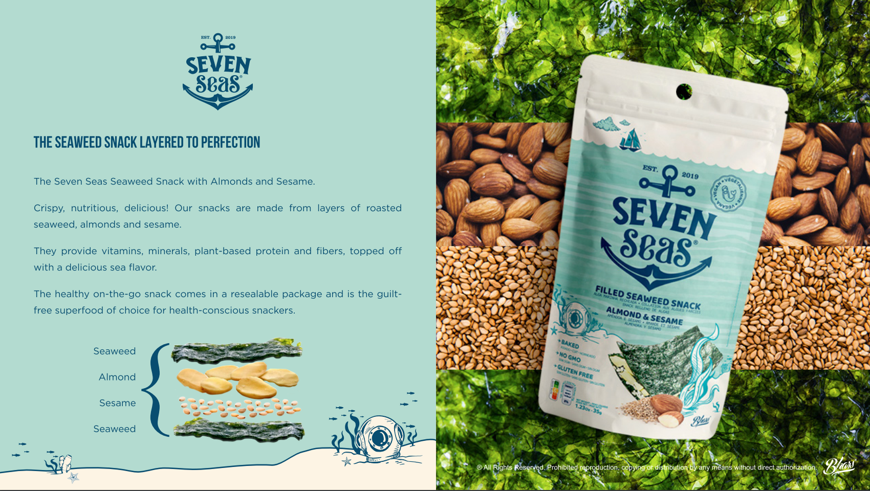 Bhars Foods - Wholesale Puffed Snack - Seven Seas - Baked Nori with Almond and Sesame (35g)3