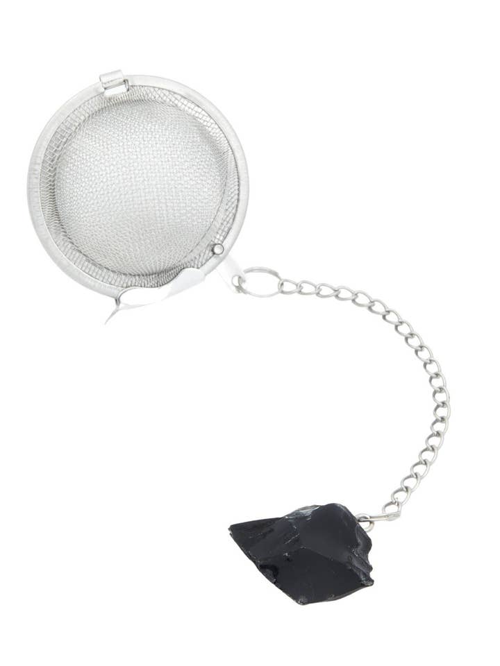 Raw Black Obsidian Crystal Tea Infuser for wholesale by New Moon Beginnings