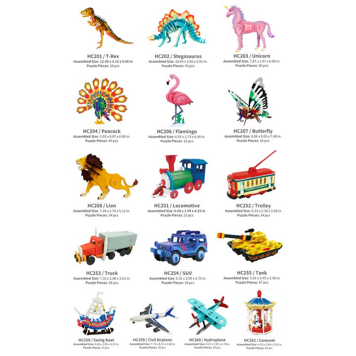 Hands Craft - Wholesale Puzzle - Kids - 3D Wooden Puzzles (with paint) Kits2
