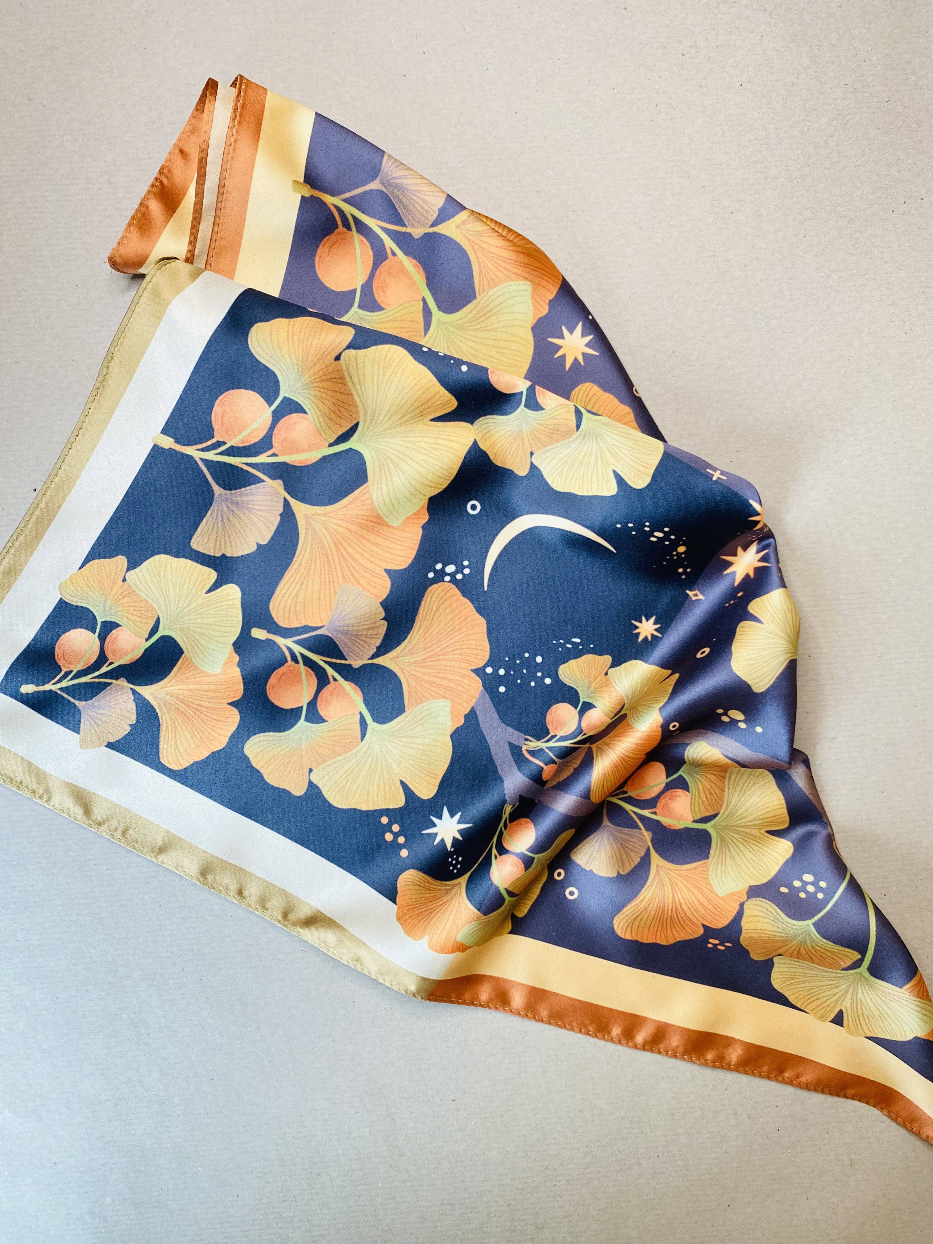 Split Moon Studios - Wholesale Scarf - Women's - Golden Leaf Ginko Motive Scarf9