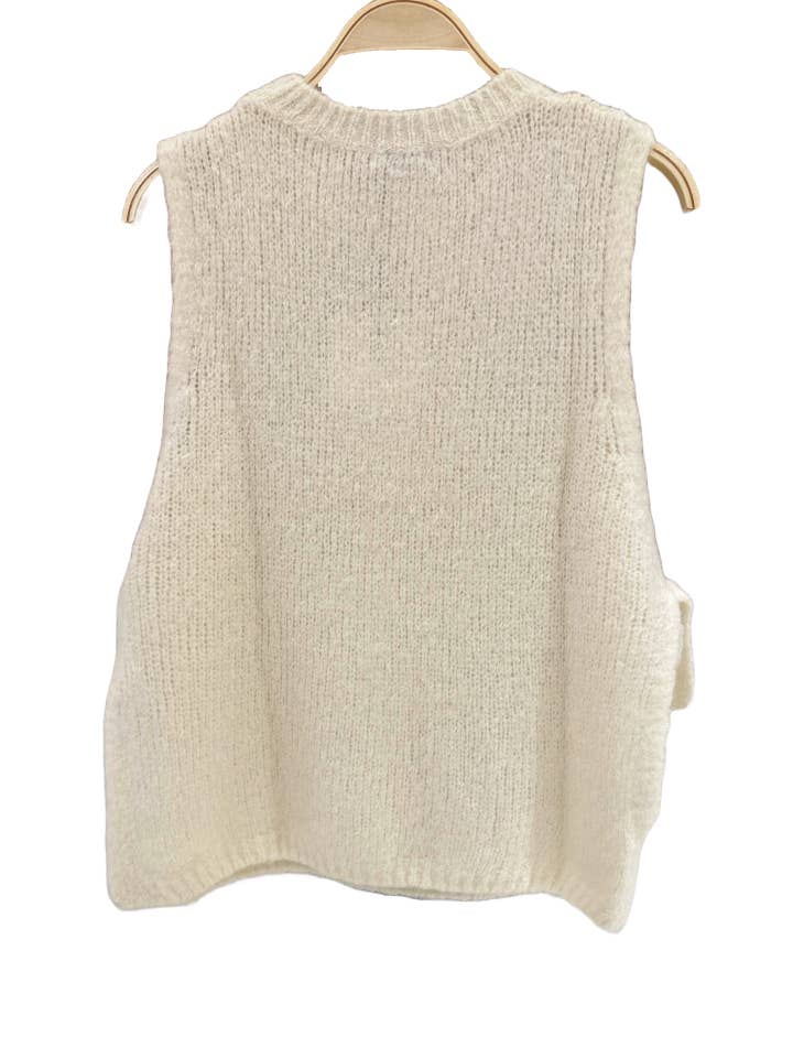 Orice - Vente Pull en maille – femme - Gilet sans manches maille noué sur les cotés - Orice