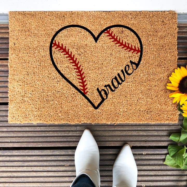 The Simply Rustic Barn LLC - Wholesale Door Mat - Atlanta Braves Doormat