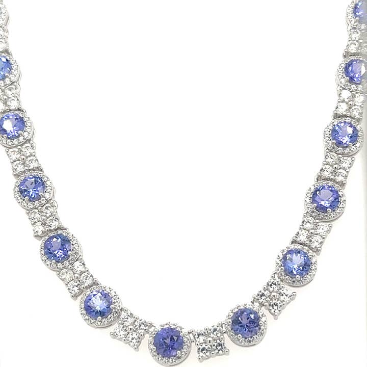 11.49 Carats of Tanzanite: A Dazzling Necklace (PJC32774N) for wholesale by Blue Star Gems NY