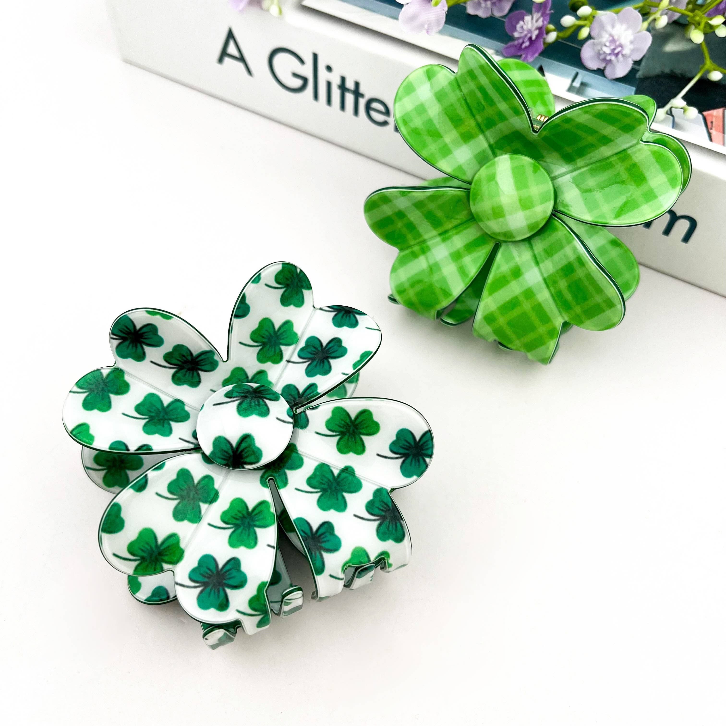 SoapElenGlen - Wholesale Hair Clip - Women's - Four-leaf Clover Claw Clip, St. Patrick's Day Hair Clip6