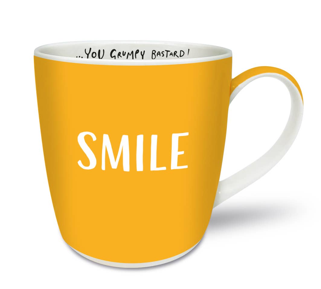 Smiling Faces - Wholesale Coffee Mug - Smile ...You Grumpy Bastard! - Brutally Honest Mugs