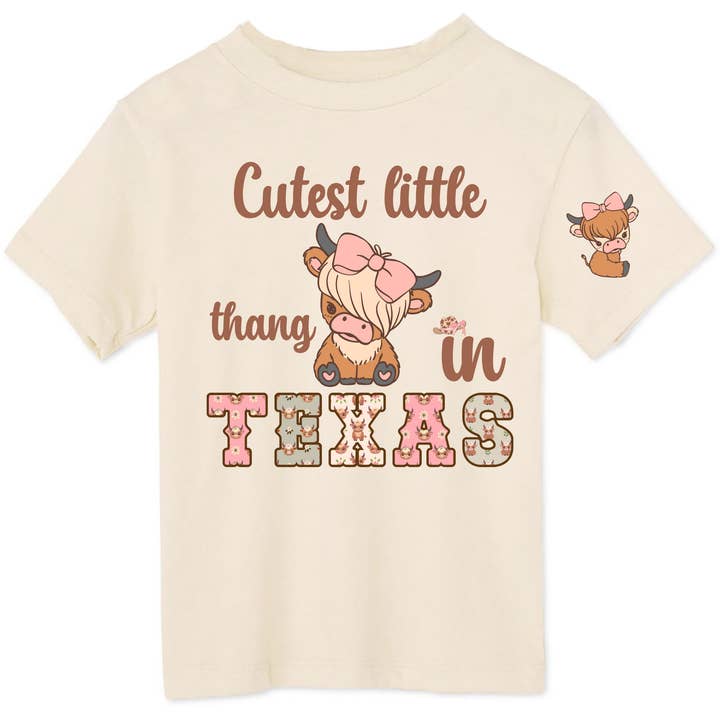 Cutest Thang in Texas Toddler Girls Western Theme T Shirt for wholesale by May & Gray
