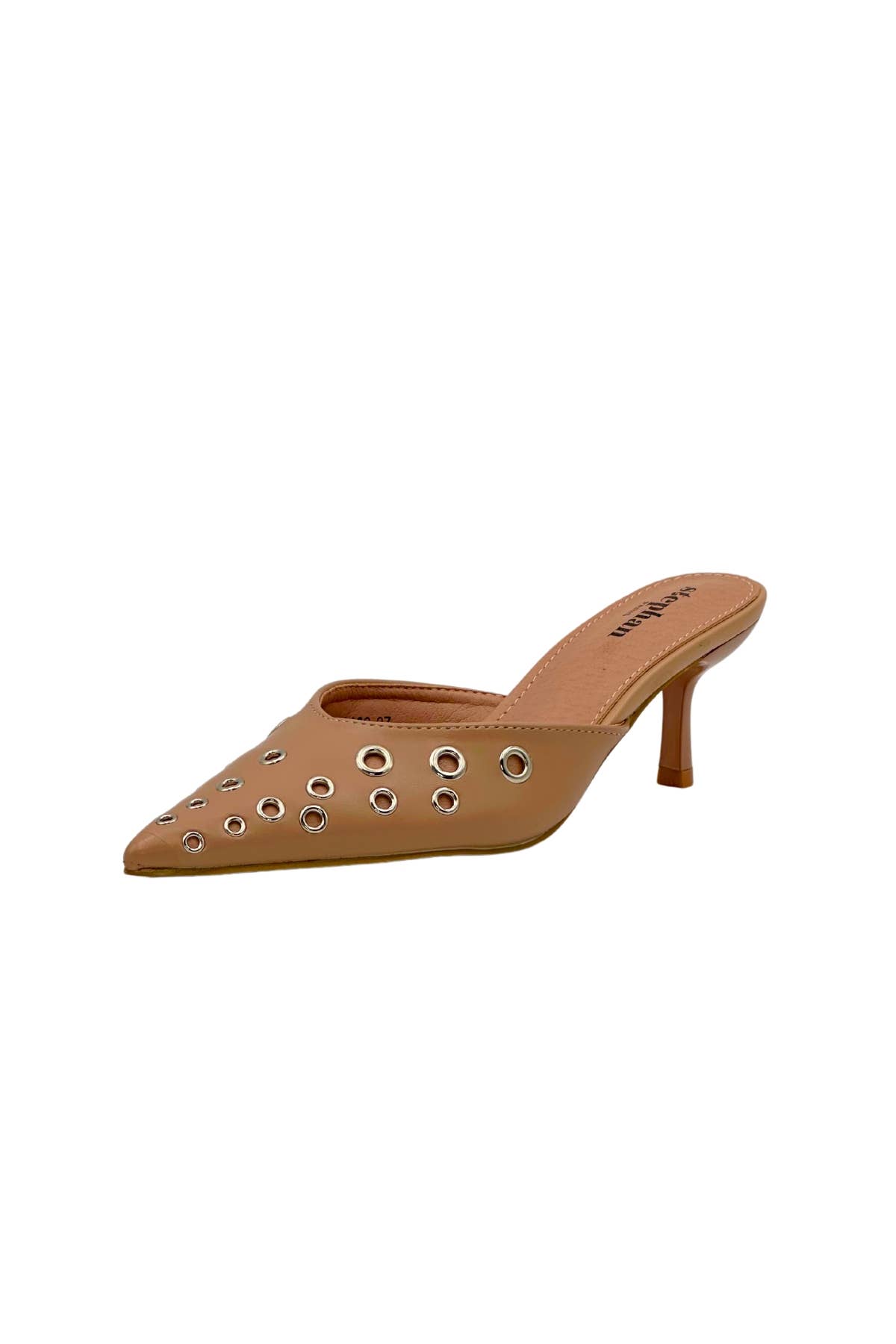 Stephan Paris - Wholesale High Heels - Women's - Pointed Mules with Metal Eyelets P-14239