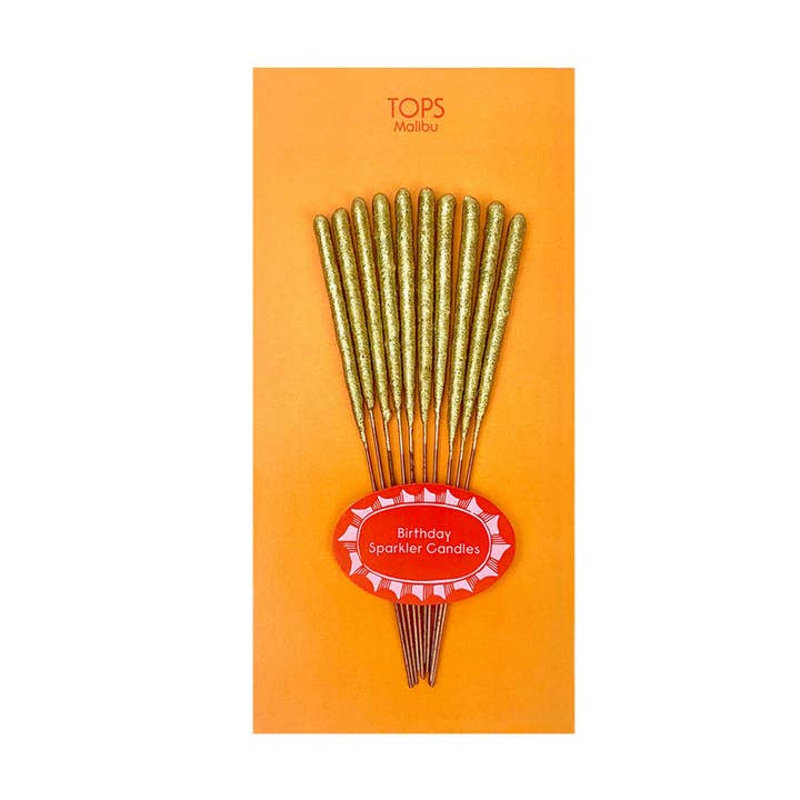 TOPS Malibu - Wholesale Sparkler - Mini 4" Gold Sparkler Candles - Birthday - Set of 10 - Asst