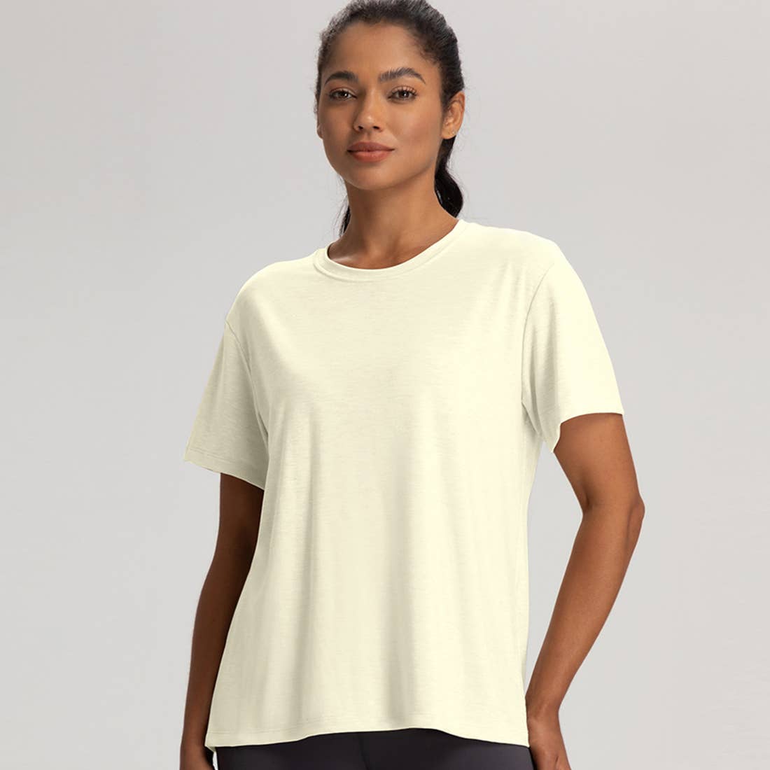 Sodalemon - Wholesale T-Shirt - Women's - Women Wool Breathable Relaxed-Fit Yoga Short-Sleeve T-Shirt17