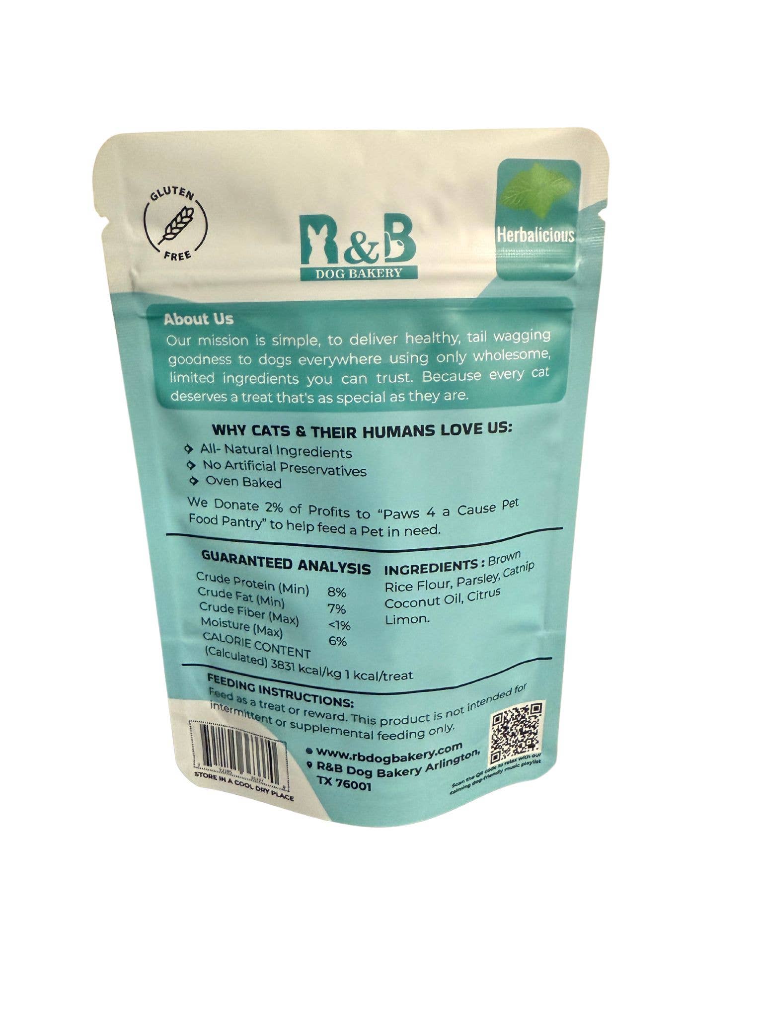 R&B Dog Bakery - Wholesale Pet Treats - Cat - Herbalicious Cat Treats1