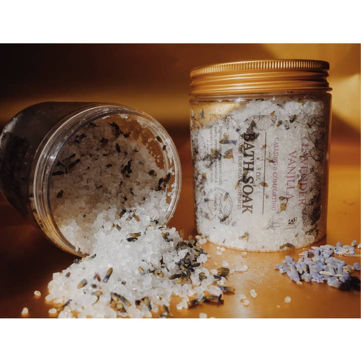 Bain de bain européen de luxe apaisant et réconfortant de 8 oz à la lavande et à la vanille pour la vente par Mahatma Candles LLC