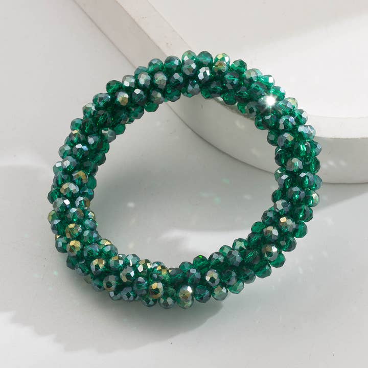 ACCITY - Wholesale Hair Tie - Dopamine Crystal Beaded Hair Tie Bracelet_CWAJE059069