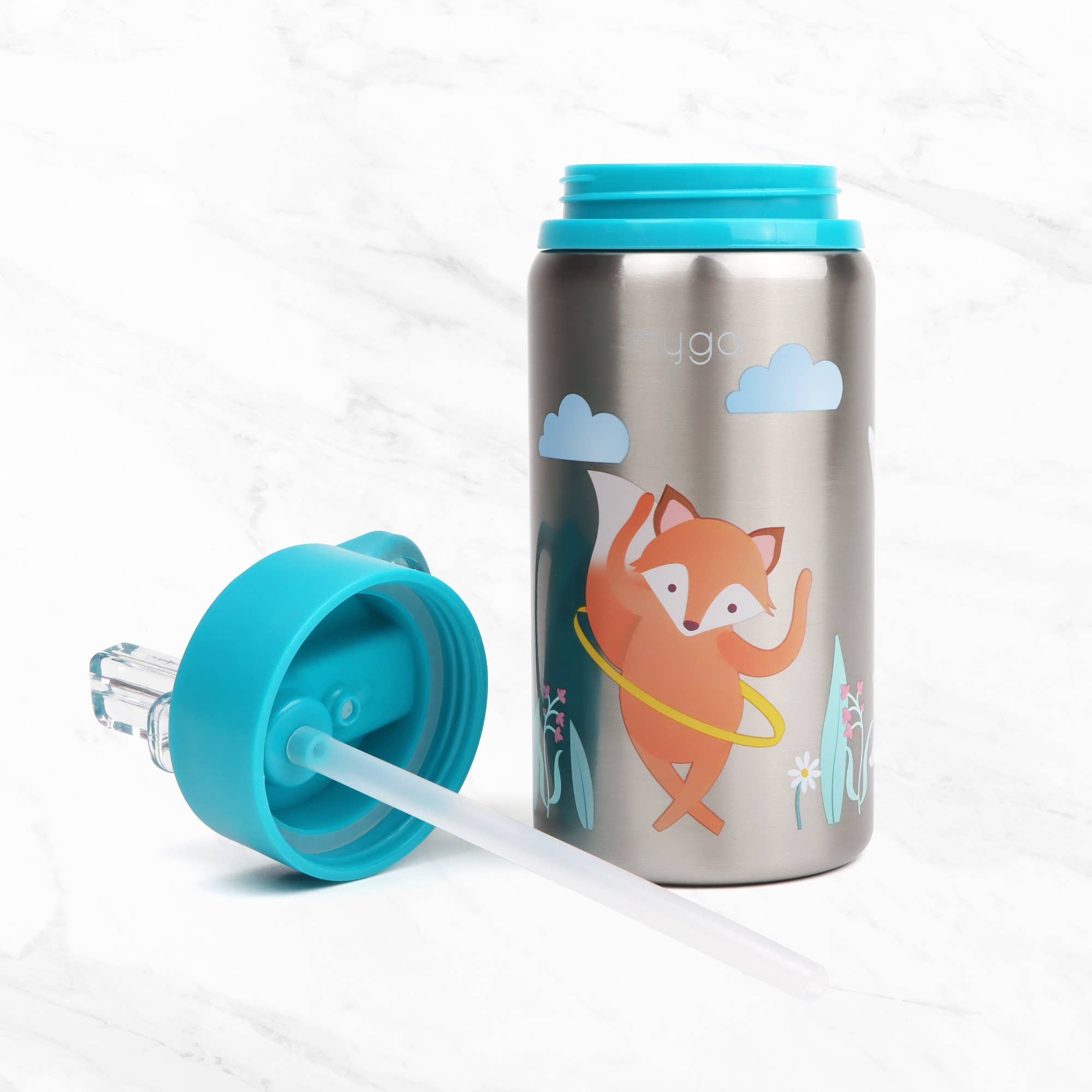 Myga - Wholesale Waterfles - Myga kindermetalen drinkfles met dierenmotief4