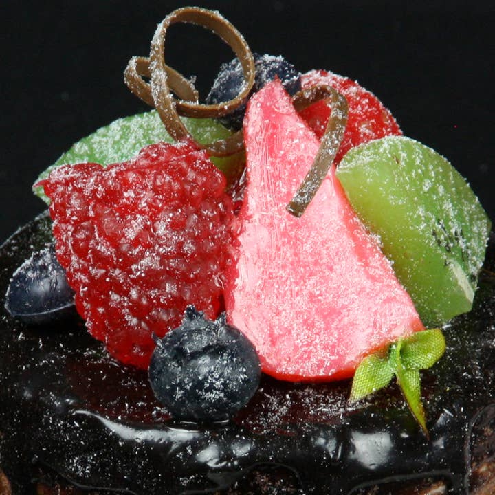 Floratexx - Wholesale Decorative Tabletop Object - Tartlets x3 sort. Fruit-earth, blueberry 8*6 cm5