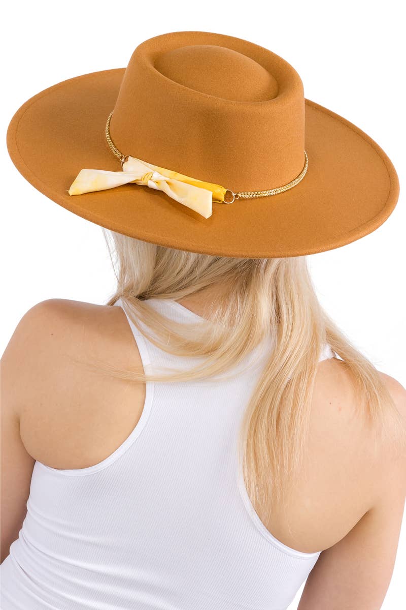 Cap Zone - Vendita all'ingrosso Fedora - Donna - Cappello rancher bolero in lana sintetica con nastro piccolo, catena oro e tesa larga26