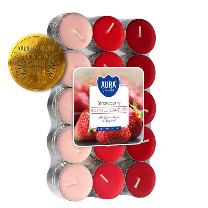 Bougies chauffe-plat parfum fraise (30, lot de 6) pour la vente par Esoterica Arte