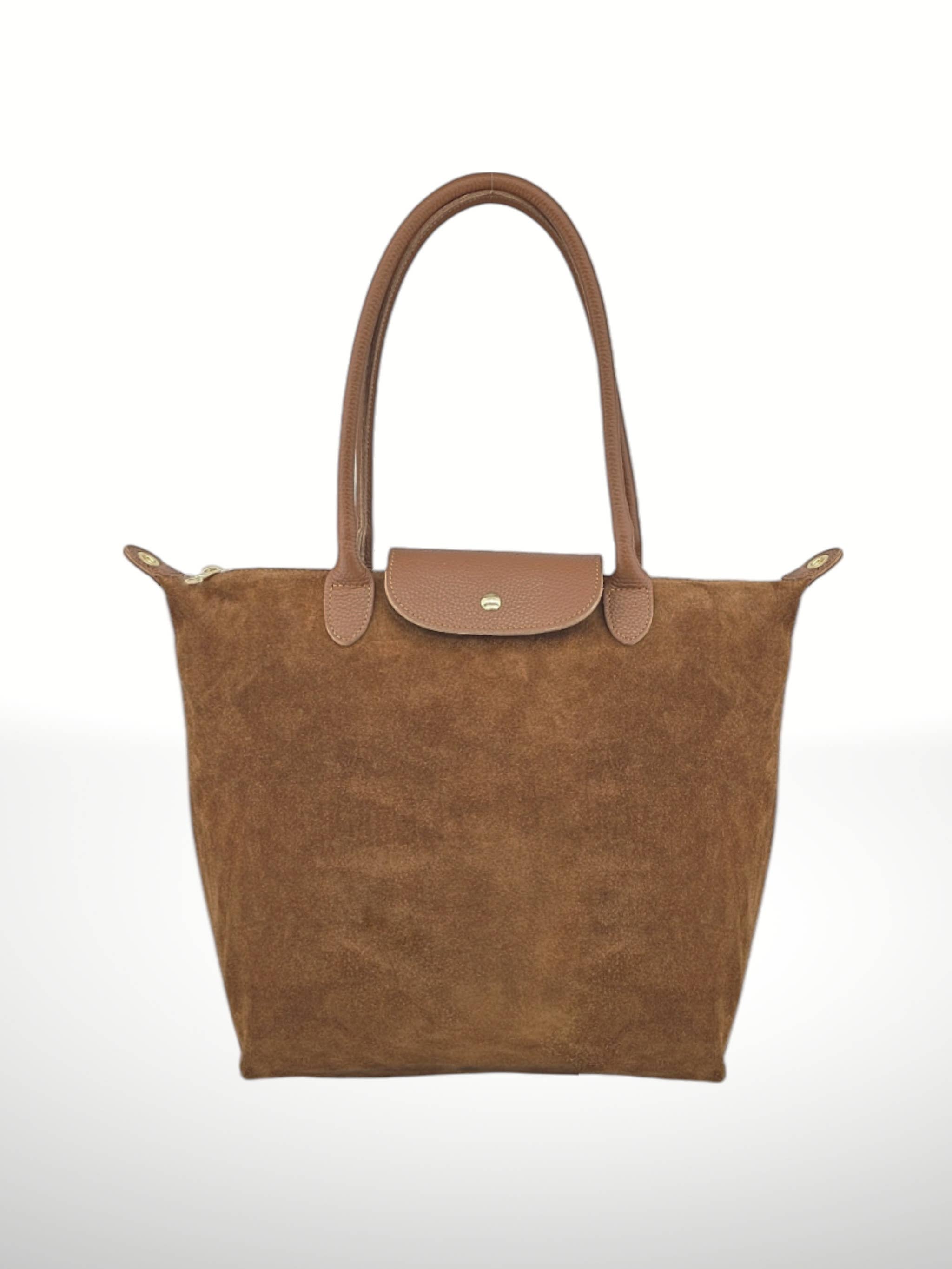 ITALIAN'S LEATHER - Wholesale Top Handle Bag - Women's - Carla Suede Leather Bag ²⁵0
