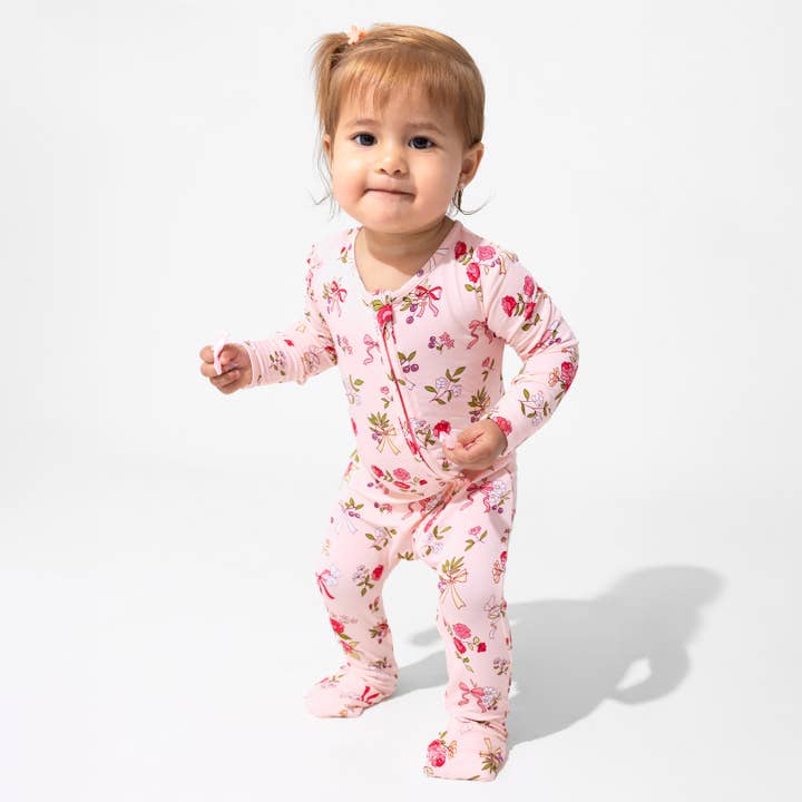 Bellabu Bear - Wholesale Sleepsuit - Baby - Bows & Blooms Bamboo Convertible Footie4